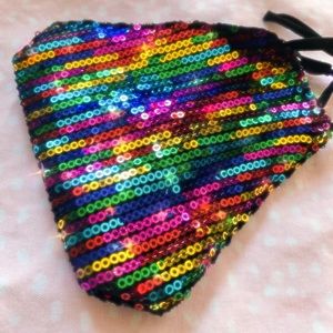 2-PACK!!! 🌈 Rainbow Sequin Reusable Face Mask